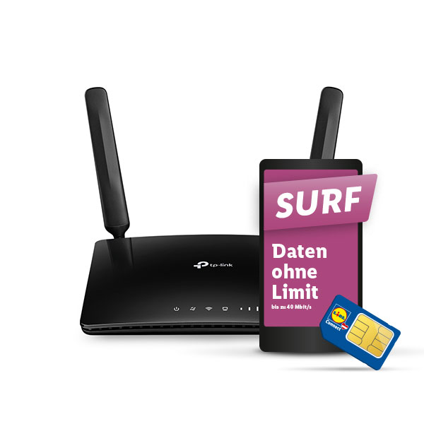 TP-Link MR6400 LTE Router inkl. SIM-Karte mit Tarif SURF für 1 Monat gratis - Lidl Connect