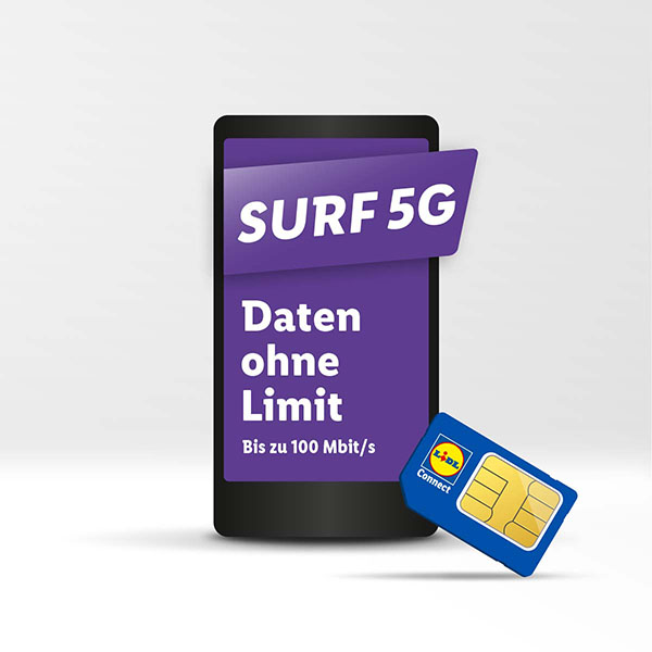 SIM-Karte mit Tarif SURF 5G - Lidl Connect